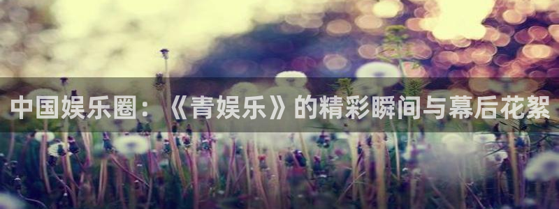 尊龙d88：中国娱乐圈：《青娱乐》的精彩瞬间与幕后花絮